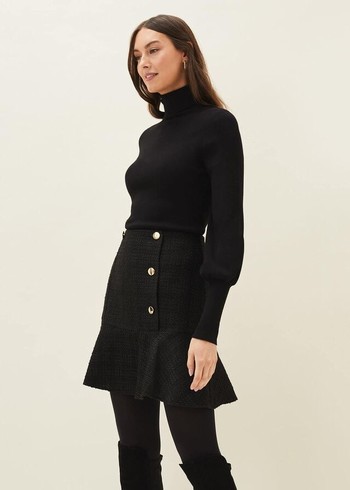 Phase Eight Ren Tweed Skirts Black Canada | ICSYRN-102